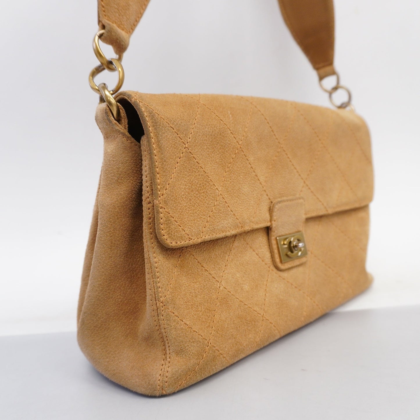 CHANEL   Matelasse Shoulder Bag Women's Suede Brown