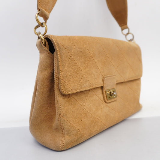 CHANEL   Matelasse Shoulder Bag Women's Suede Brown