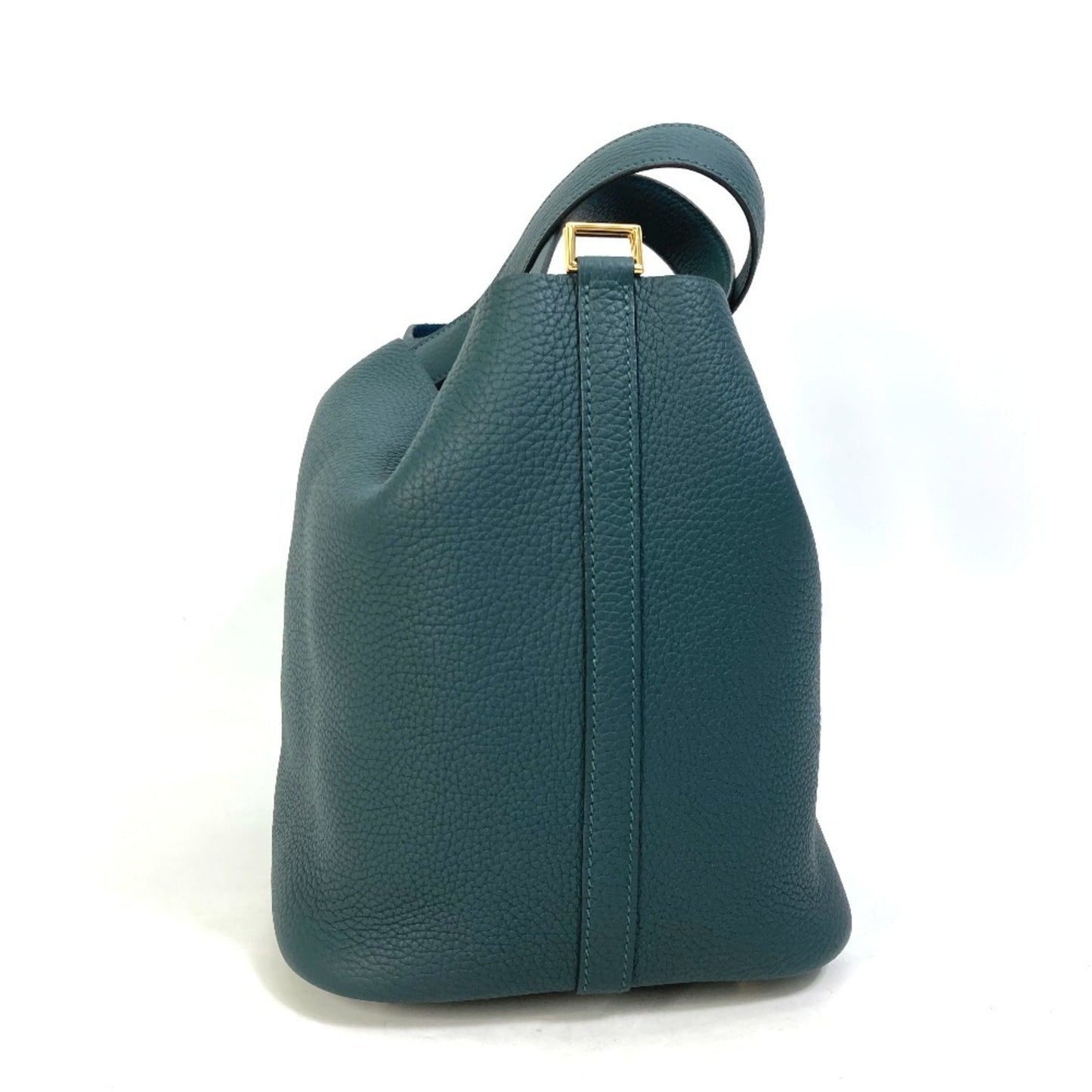 Hermes Blue Green Taurillon Clemence Leather Handbag Tote Bag ( )