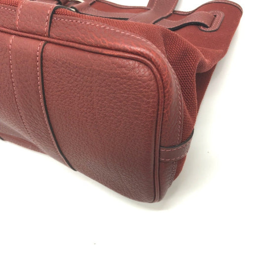 Hermes Bordeaux Canvas Leather Tote Bag ( )