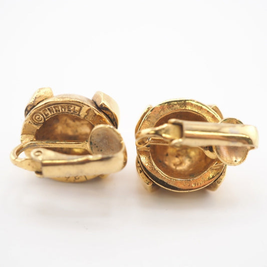 CHANEL 209 Coco Mark Earrings Gold Women's