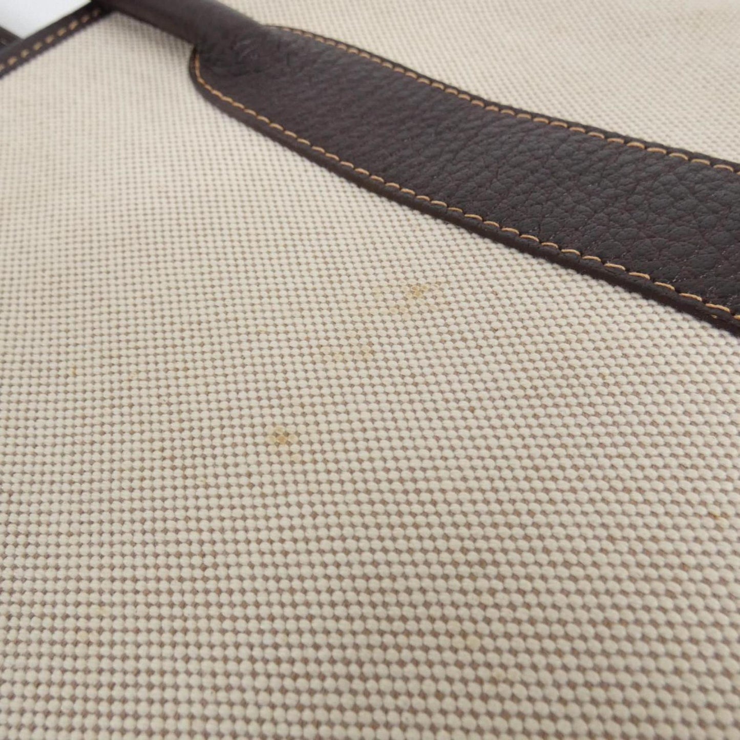 Hermes Brown Toile H Handbag ( )