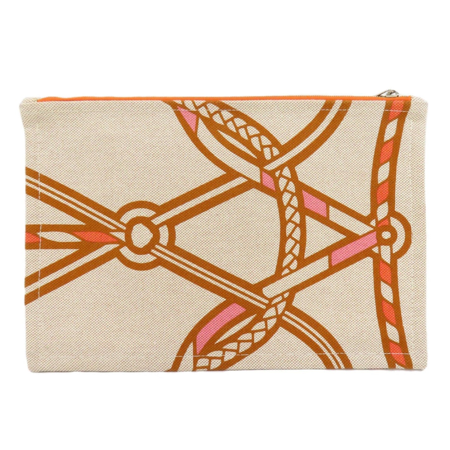 Hermes Beige Canvas Pouch ( )