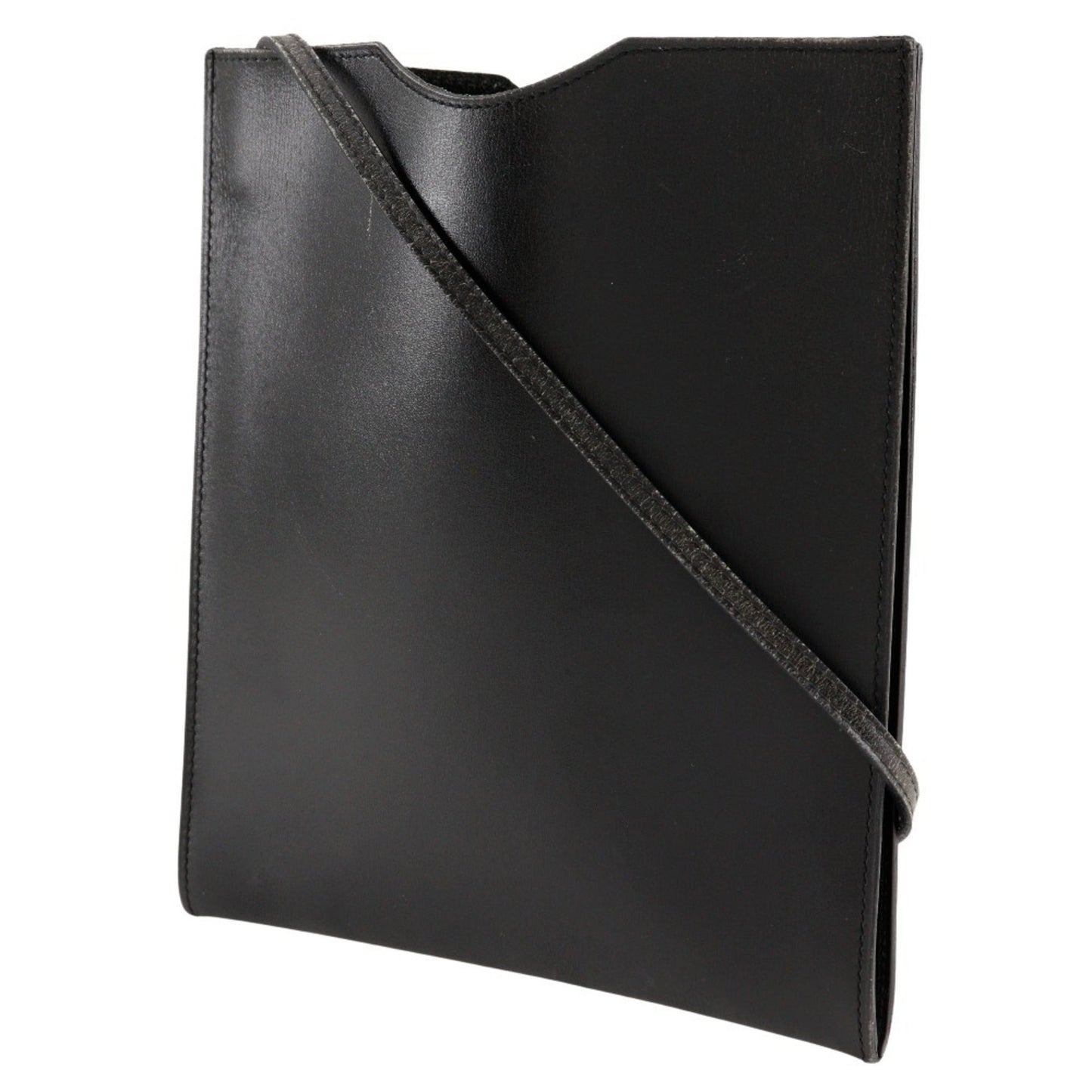 Hermes Black Leather Pochette Shoulder Bag ( )