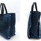 Hermes Black Blue Canvas Tote Bag ( )