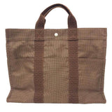 Hermes Brown Nylon Canvas Tote Bag ( )