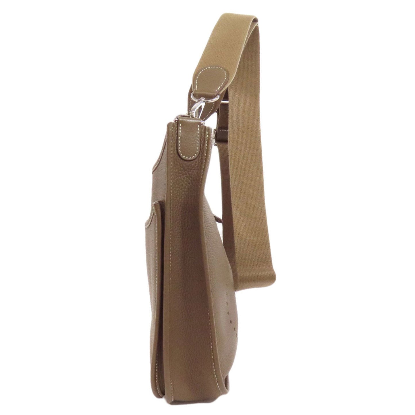 Hermes Brown Etoupe Gray Taurillon Clemence Leather Shoulder Bag ( )