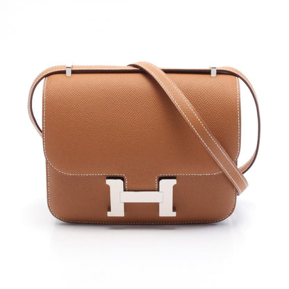 Hermes Brown Gold Epsom Leather Shoulder Bag ( )