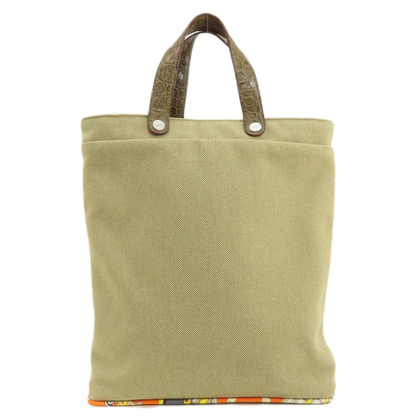 Hermes Brown Cotton Silk Handbag ( )