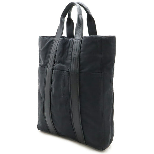 Hermes Acapulco Black Nylon Leather Handbag Tote Bag ( )