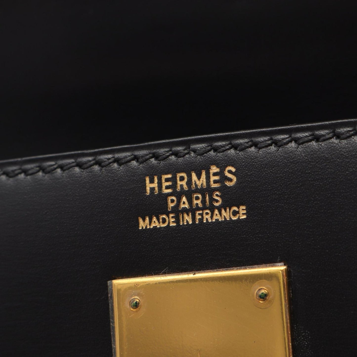 Hermes Black Box Calf Leather Handbag ( )