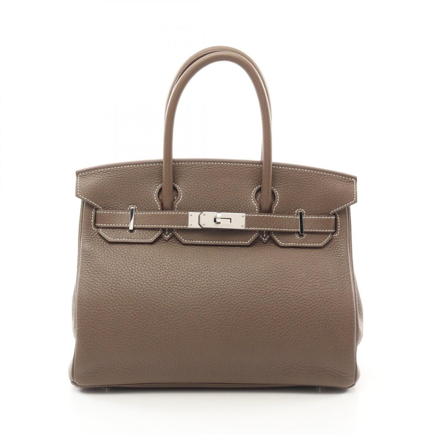 Hermes Brown Etoupe Gray Togo Leather Handbag ( )