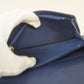 Chanel bi-fold long wallet matelasse lambskin navy silver metal