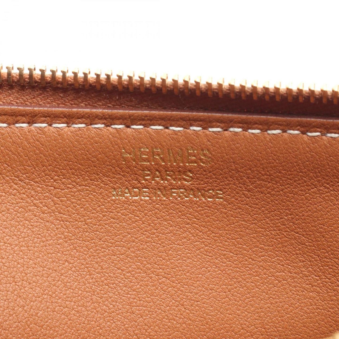 Hermes Brown Gold Leather Pouch ( )