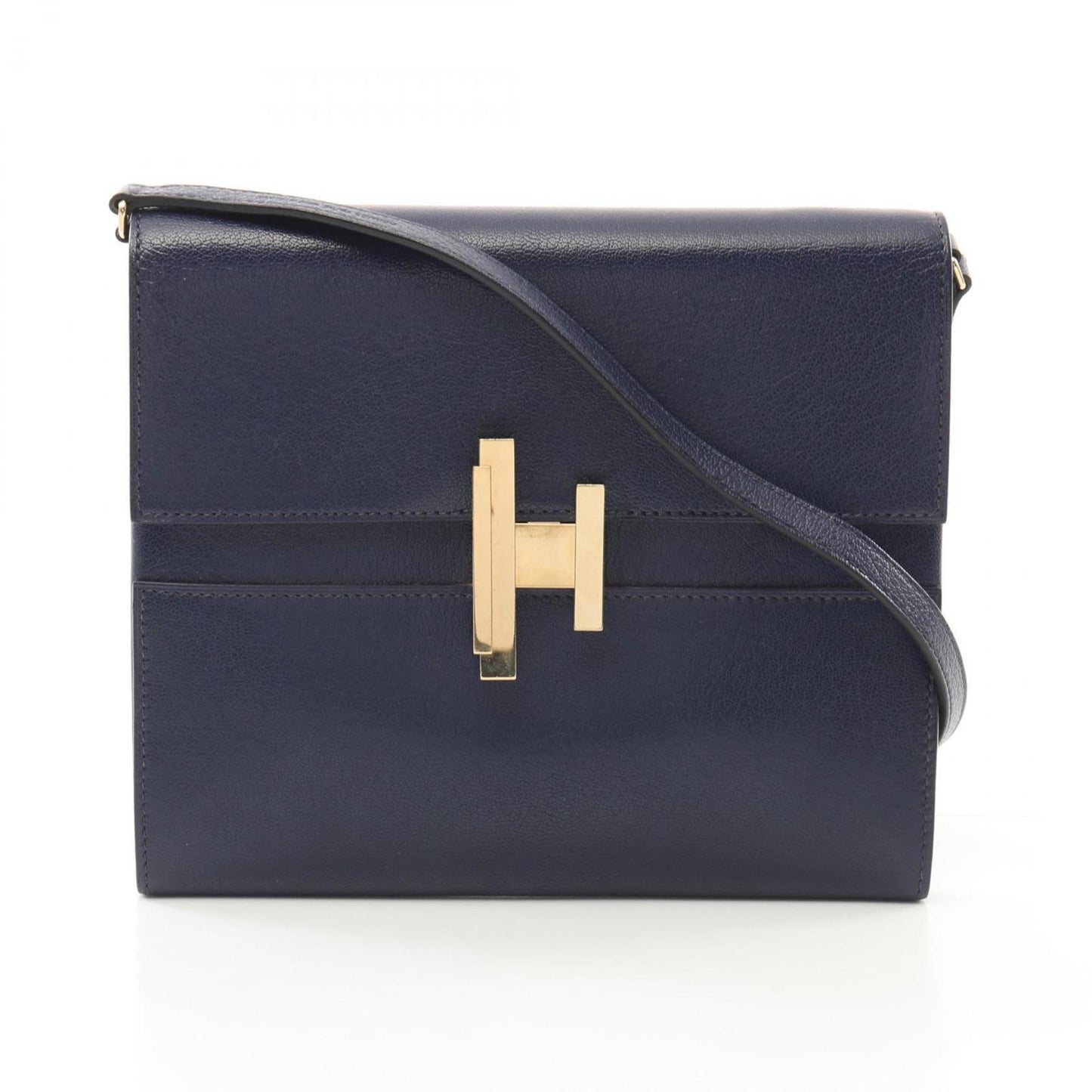 Hermes Blue Chevre Leather Shoulder Bag ( )