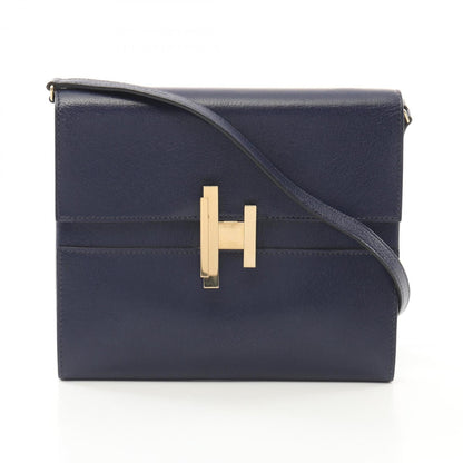 Hermes Blue Chevre Leather Shoulder Bag ( )
