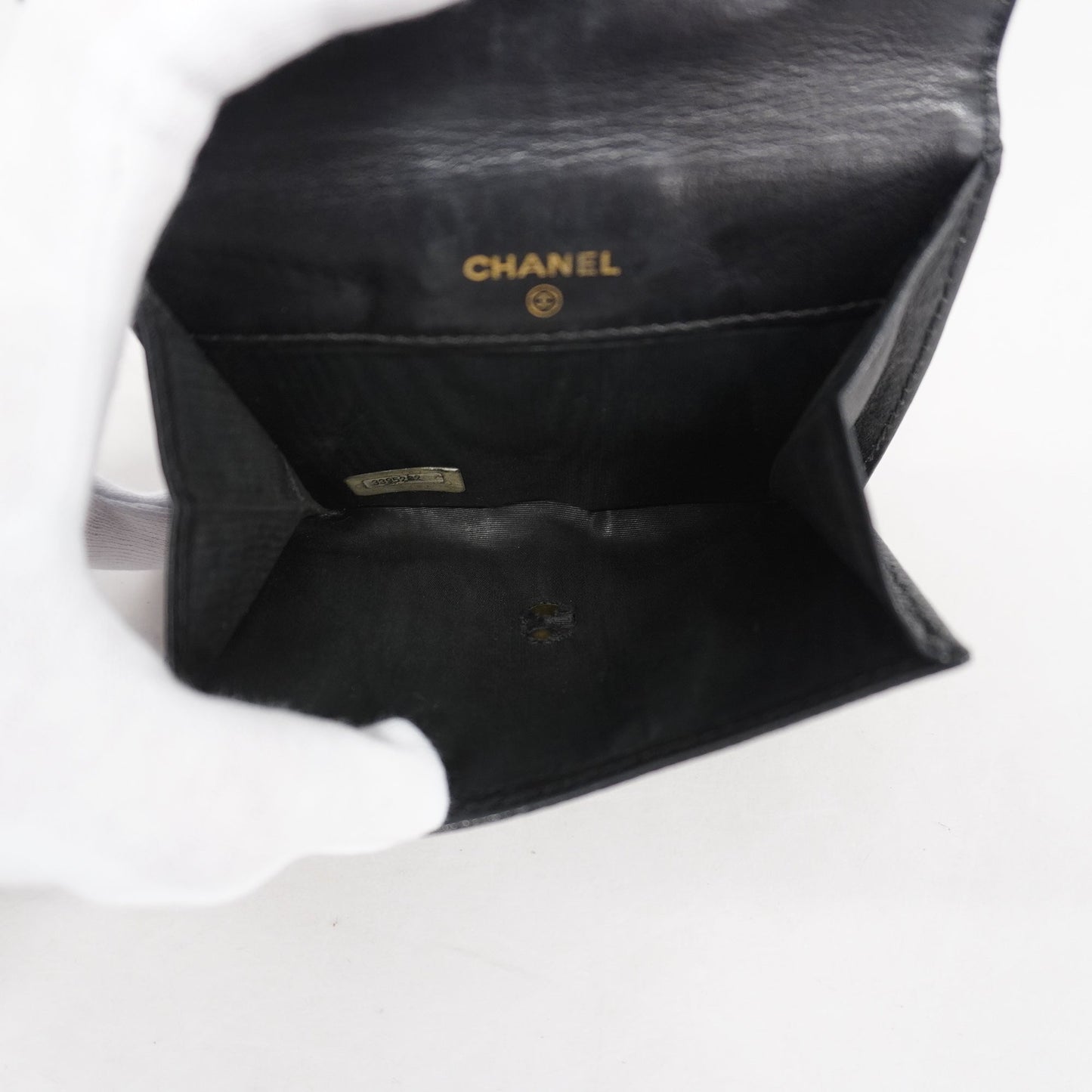 Chanel Bi-fold Wallet Women's Caviar Leather Black
