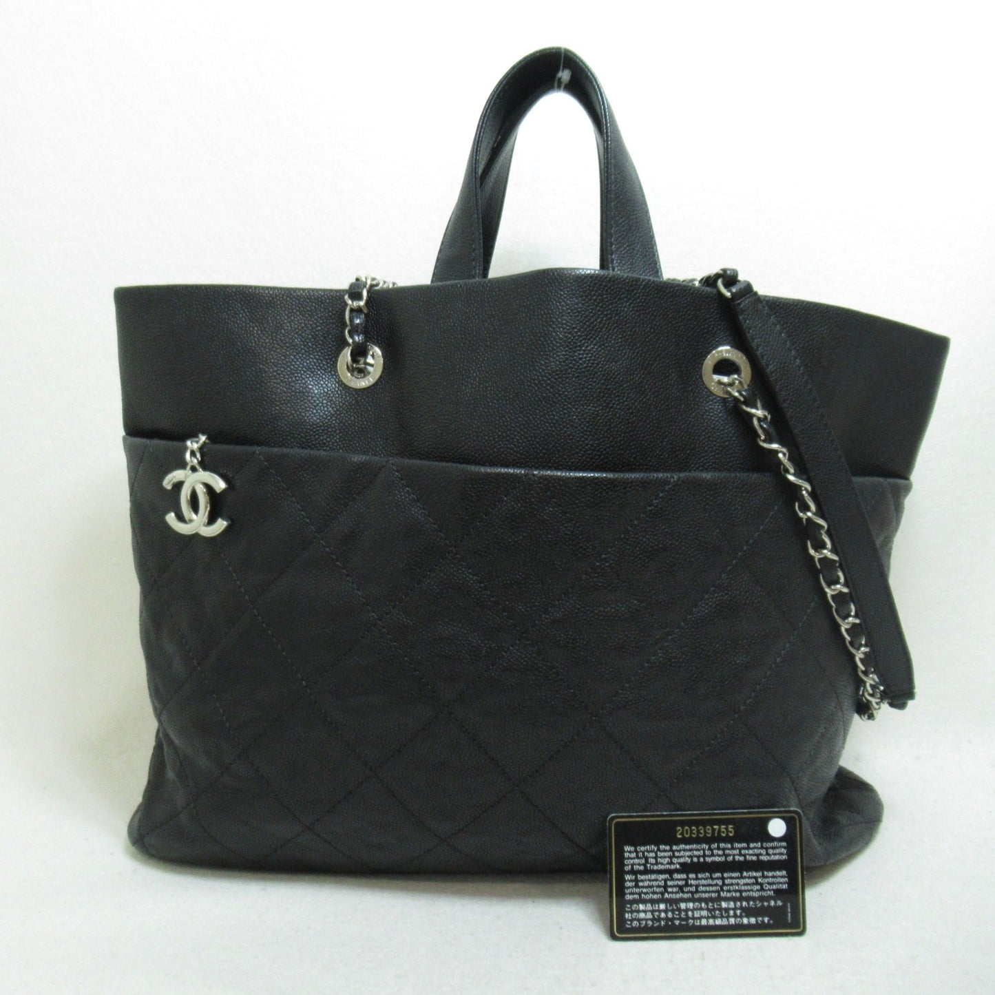 CHANEL 2way shoulder bag Black Caviar Skin [Grained Calf] Soft caviar