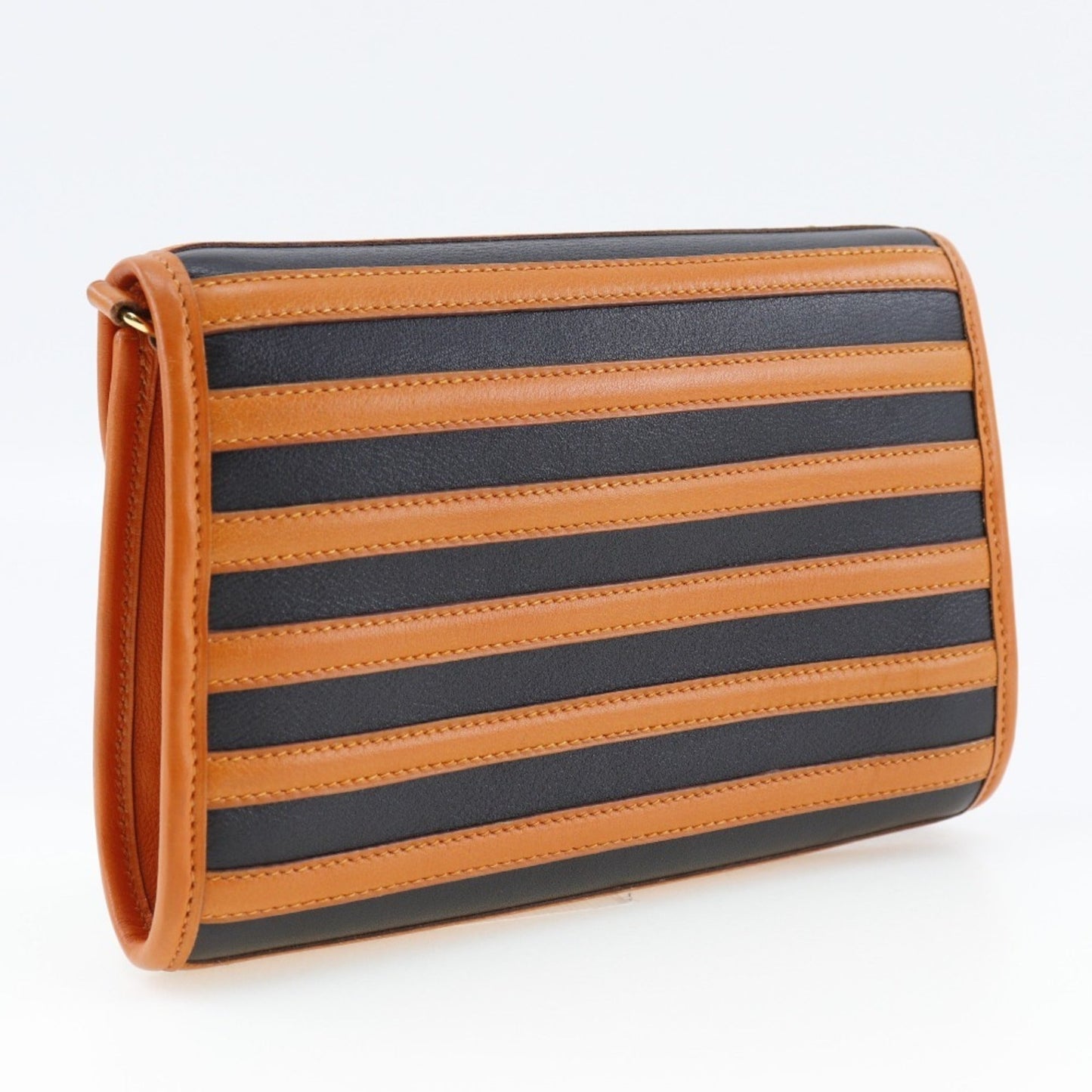 Hermes Black Orange Leather Shoulder Bag ( )