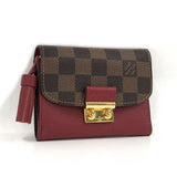 Louis Vuitton Damier Leather Portefeuille Croisette Compact Trifold Wallet