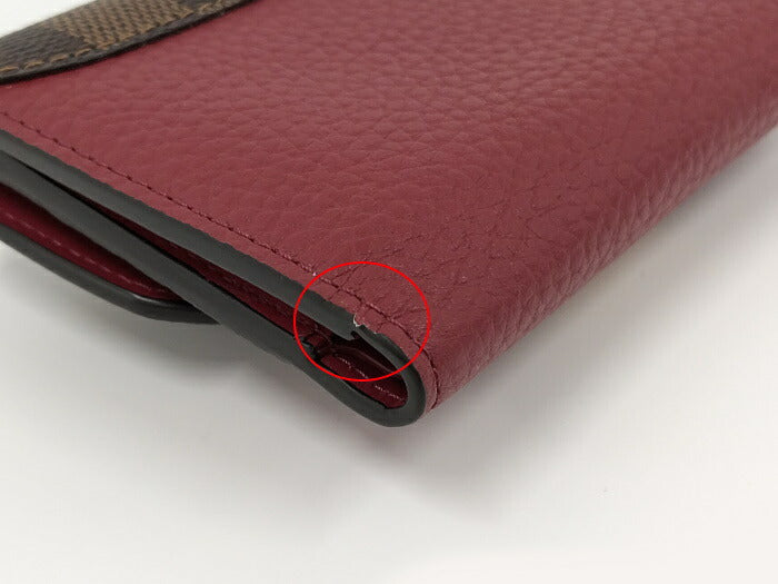 Louis Vuitton Damier Leather Portefeuille Croisette Compact Trifold Wallet