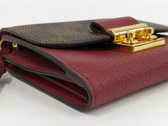 Louis Vuitton Damier Leather Portefeuille Croisette Compact Trifold Wallet