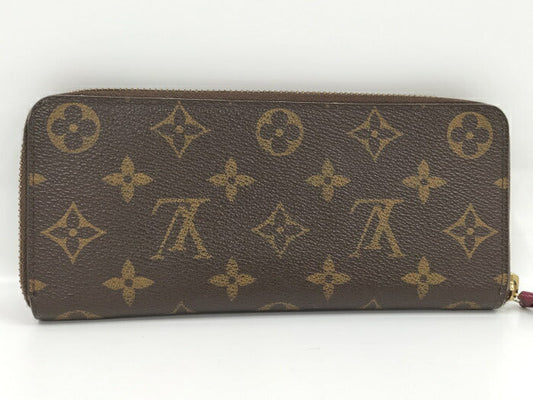 Louis Vuitton Monogram Fuchsia Portefeuille Clemence Round Zipper Long Wallet