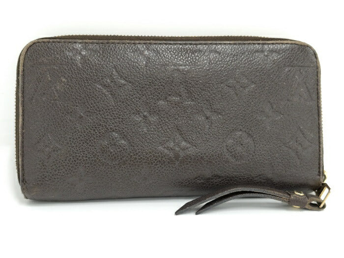 Louis Vuitton Monogram Emplant Tail Round Zipper Long Wallet