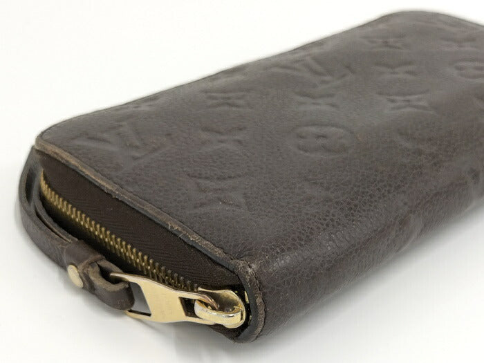 Louis Vuitton Monogram Emplant Tail Round Zipper Long Wallet