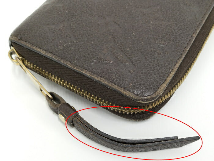 Louis Vuitton Monogram Emplant Tail Round Zipper Long Wallet