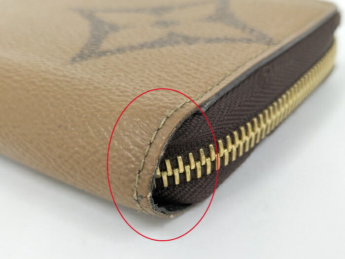 Louis Vuitton Monogram Giant Reverse Round Zipper Long Wallet