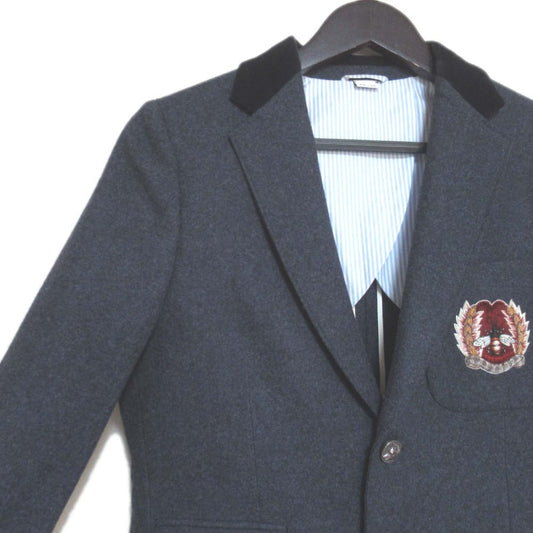 Gucci Bee Embroidery Wool Cashmere Blend Blazer