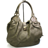 Louis Vuitton L Mahina Leather Taupe Shoulder Bag