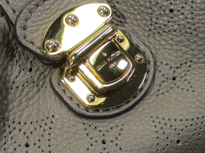Louis Vuitton L Mahina Leather Taupe Shoulder Bag