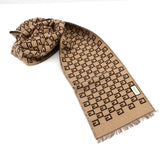 Gucci Wool Silk Double Face Scarf