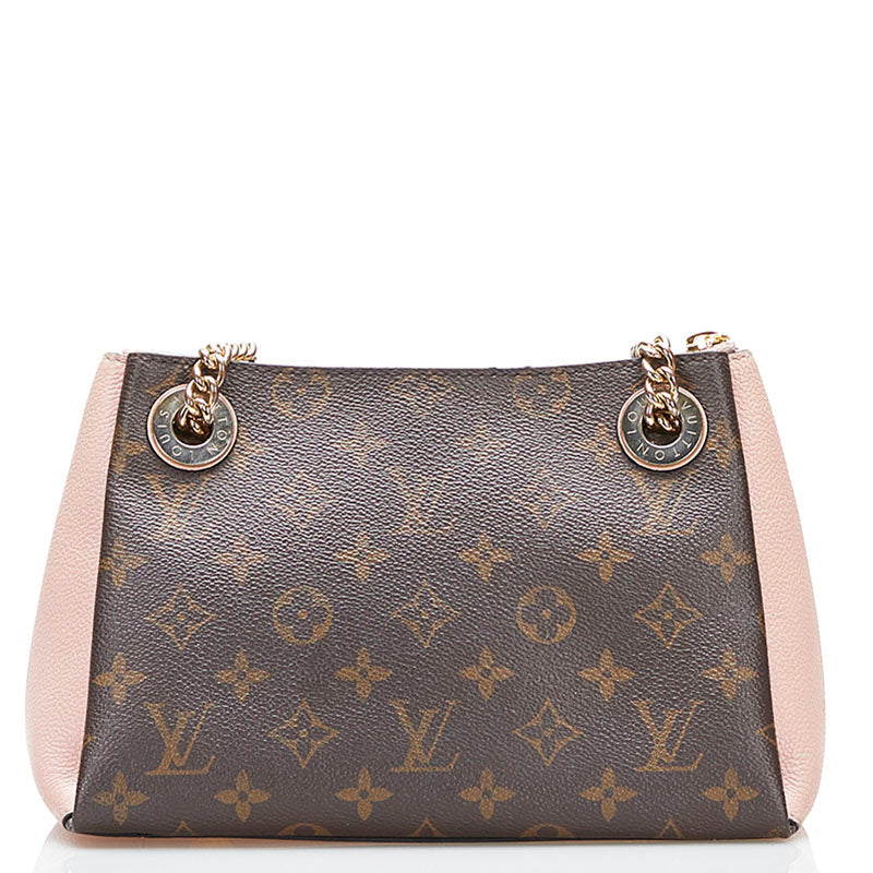Louis Vuitton Monogram Surenne BB Chain Shoulder Bag Brown Pink PVC Leather