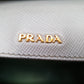 Prada Double Medium Saffiano Cuir Granito and Acquamarina - Grey and Blue / Green Handbag