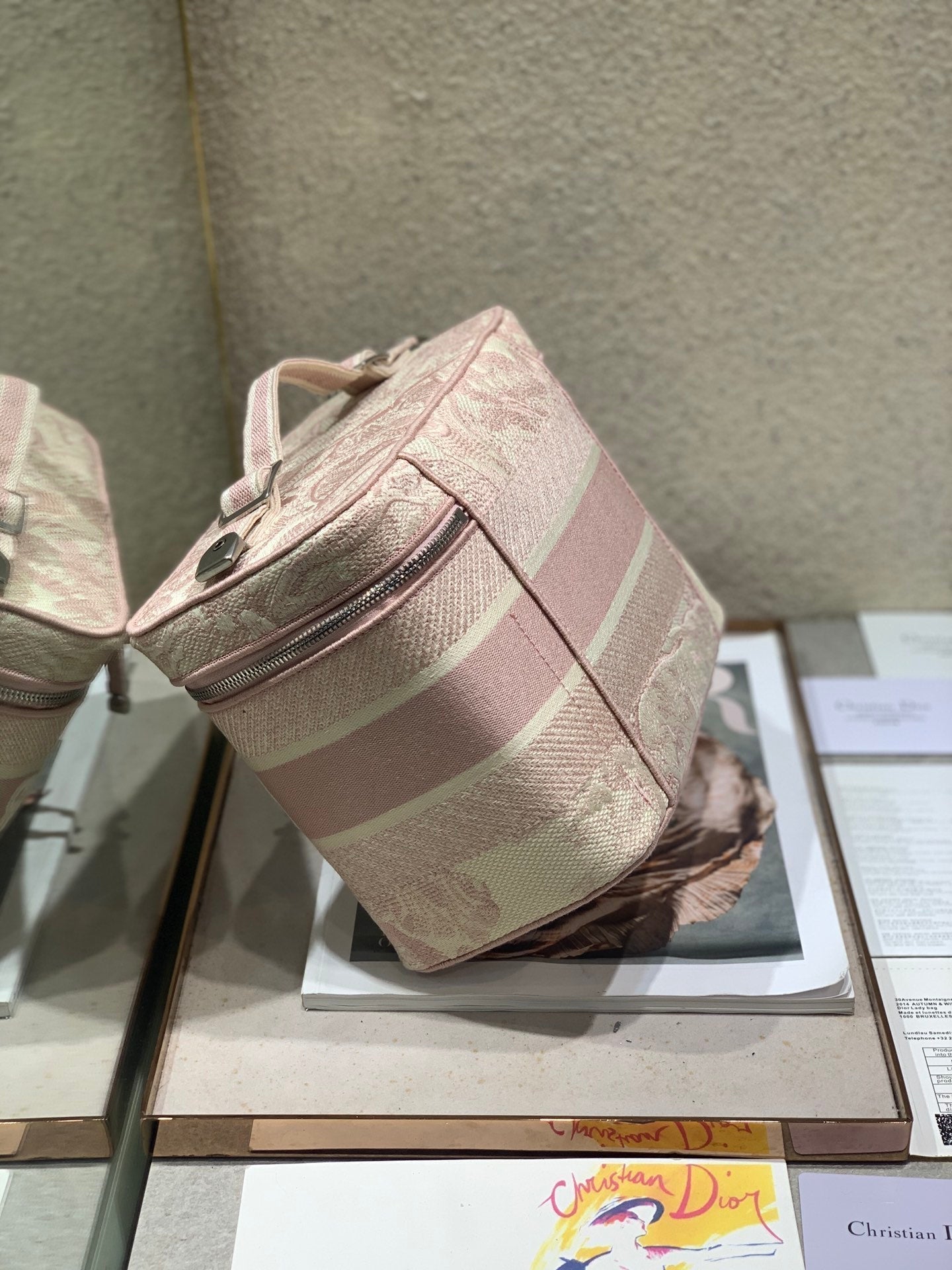 CROSSBODY MINI 18 VANITY CASE IN PEACH PINK MONOGRAM OBLIQUE JACQUARD Amelia