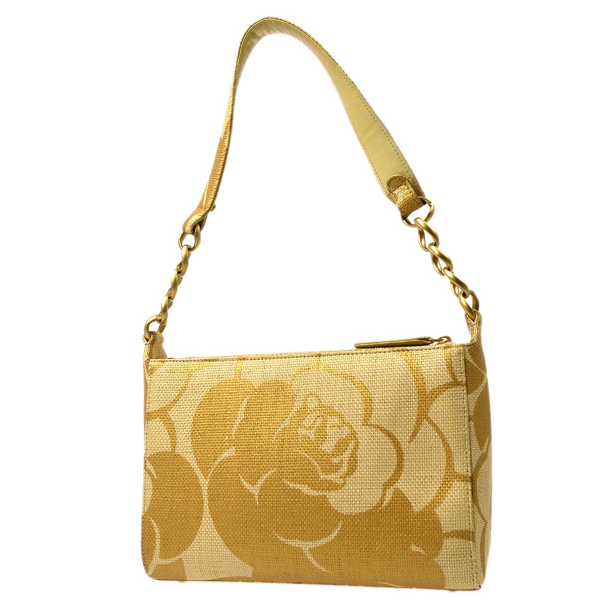 CHANEL 2003-2004 Beige Straw Shoulder Bag 39754