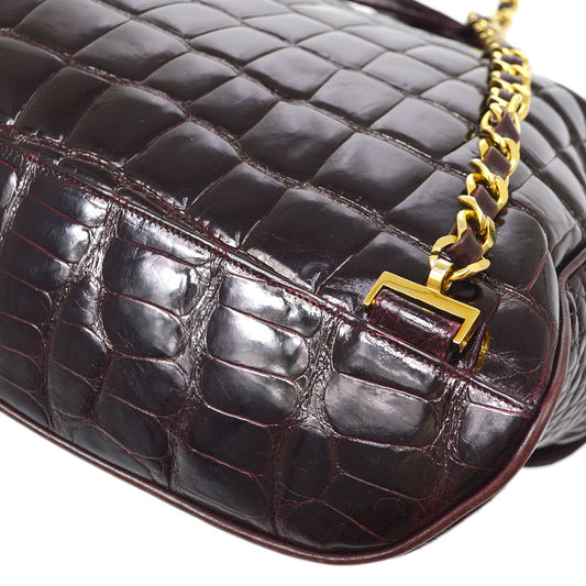 CHANEL * 1986-1988 Backpack Bordeaux Crocodile