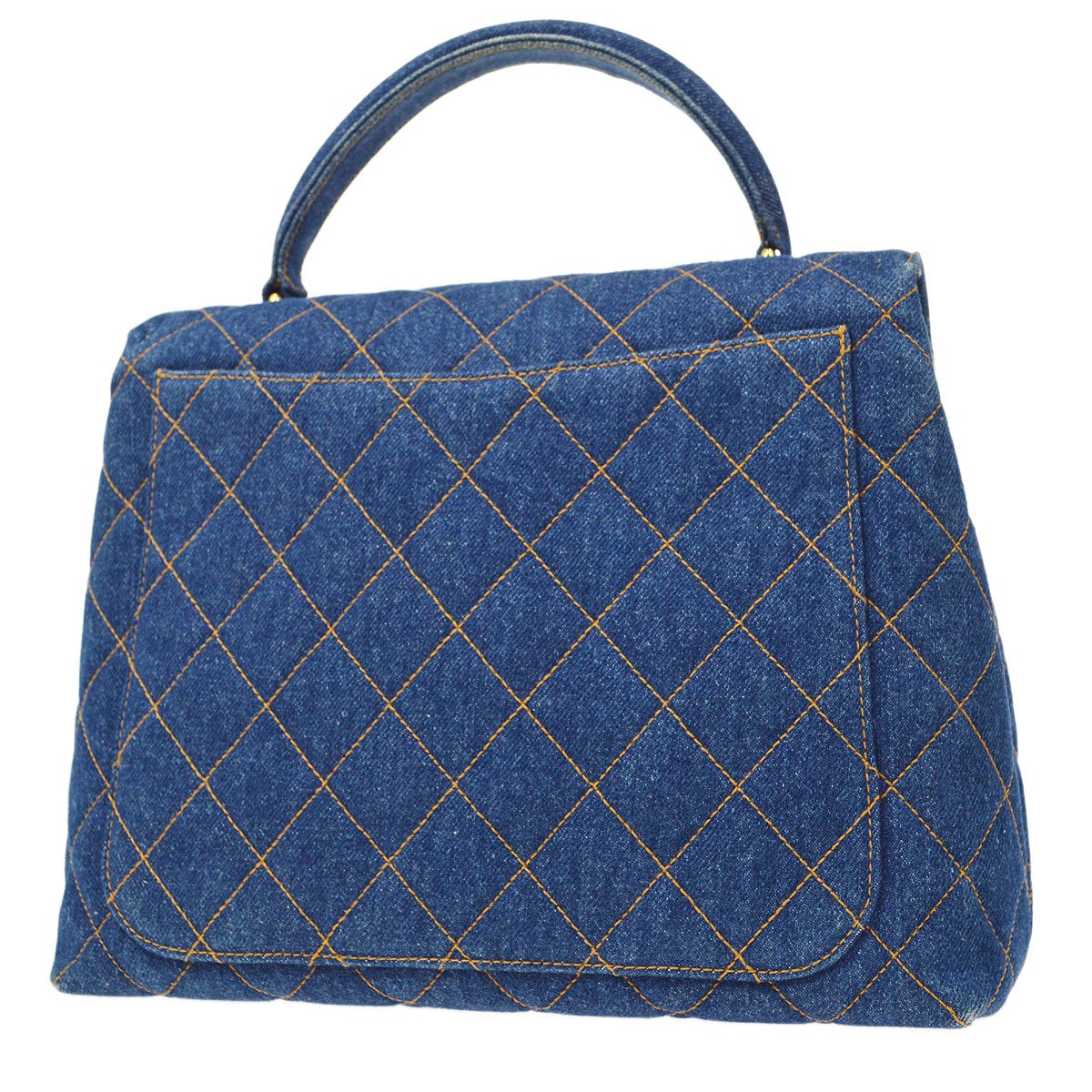 CHANEL 1996-1997 Denim Quilted Kelly 30 90049