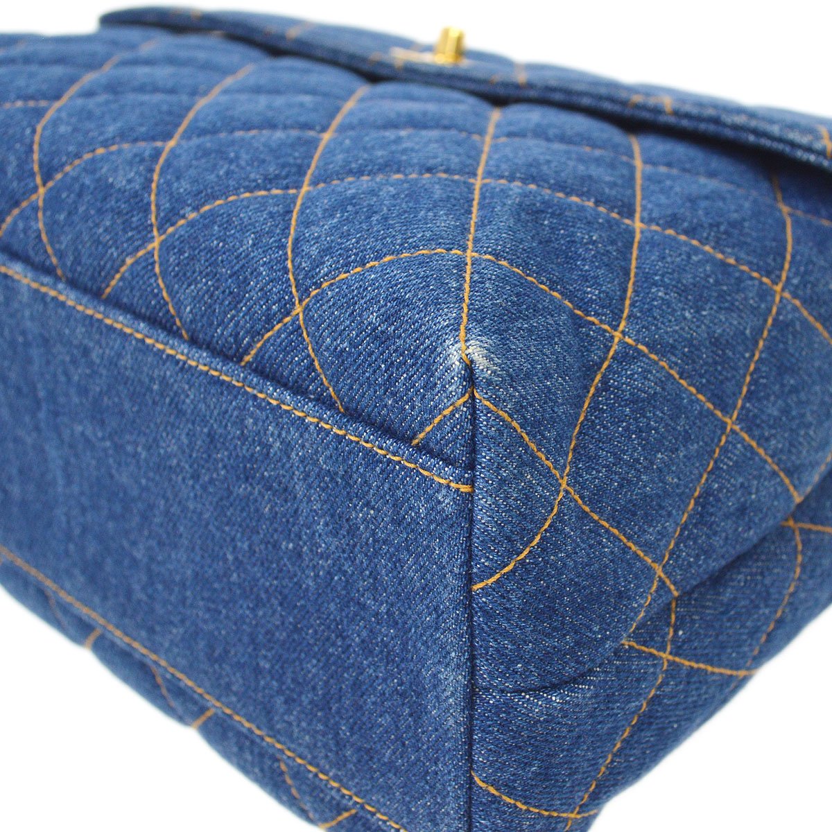 CHANEL 1996-1997 Denim Quilted Kelly 30 90049