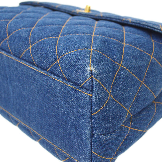 CHANEL 1996-1997 Denim Quilted Kelly 30 90049
