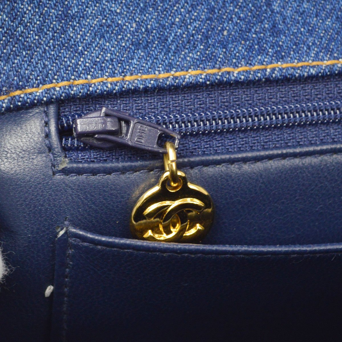 CHANEL 1996-1997 Denim Quilted Kelly 30 90049
