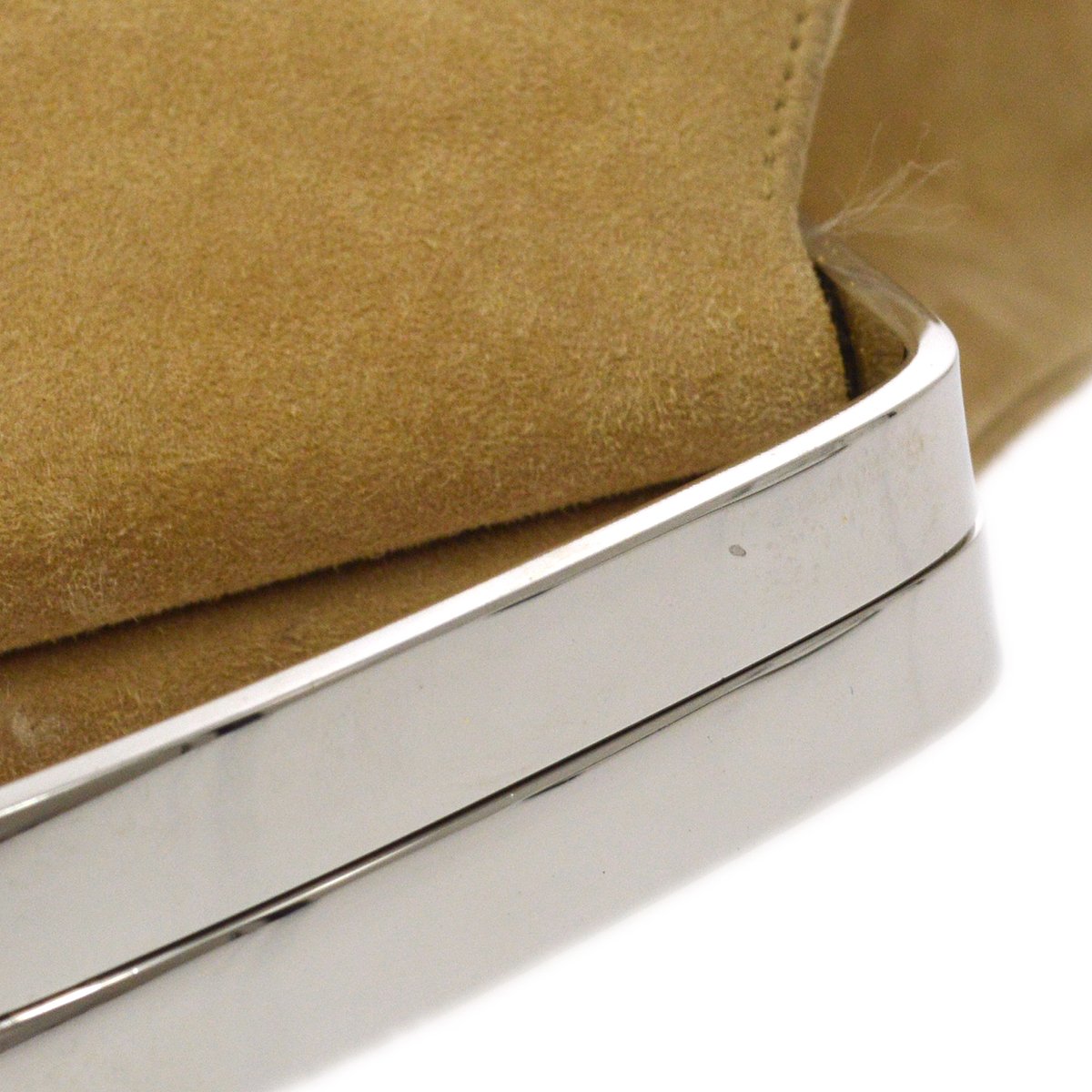 CHANEL 1997-1999 Beige Suede Evening Bag 80556