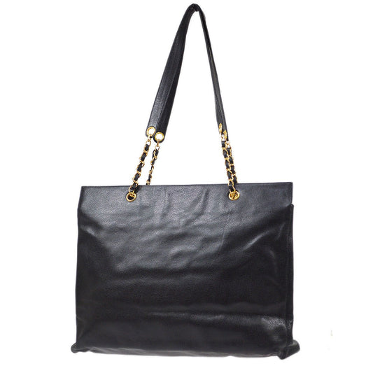 CHANEL 1996-1997 Black Caviar Tote XL 70881