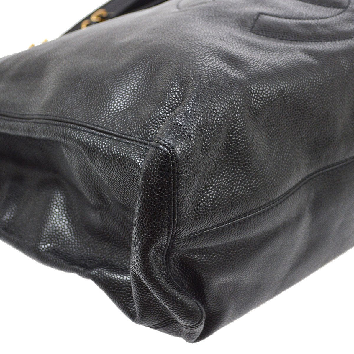 CHANEL 1996-1997 Black Caviar Tote XL 70881