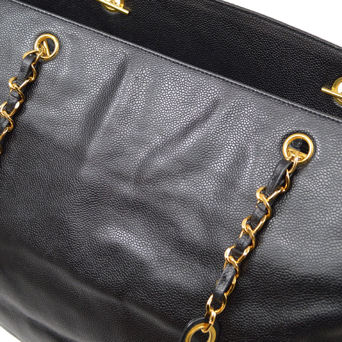 CHANEL 1996-1997 Black Caviar Tote XL 70881