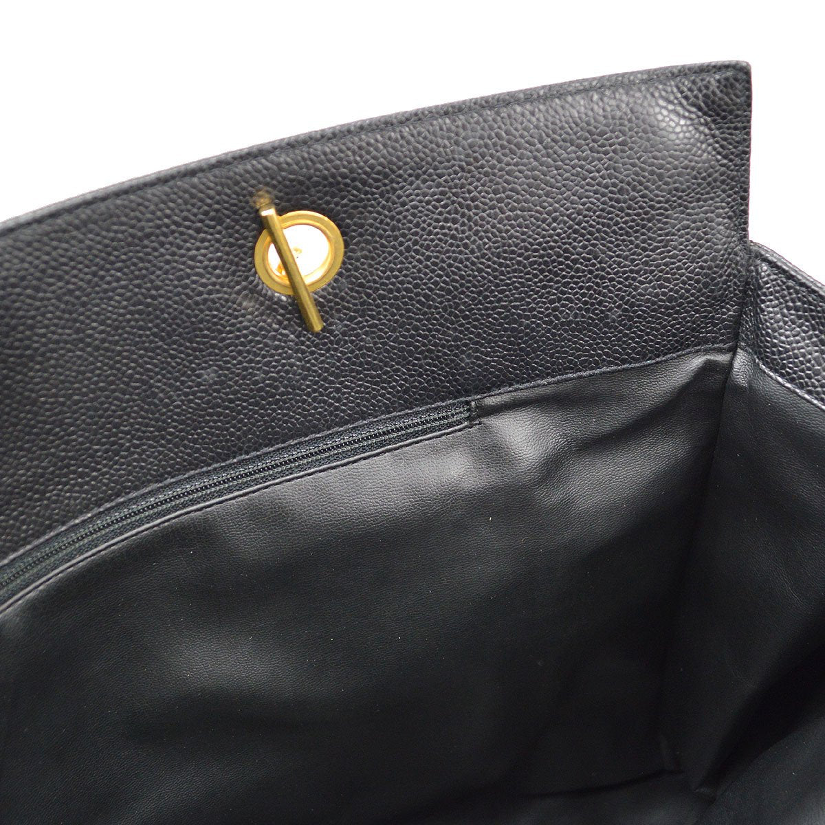 CHANEL 1996-1997 Black Caviar Tote XL 70881