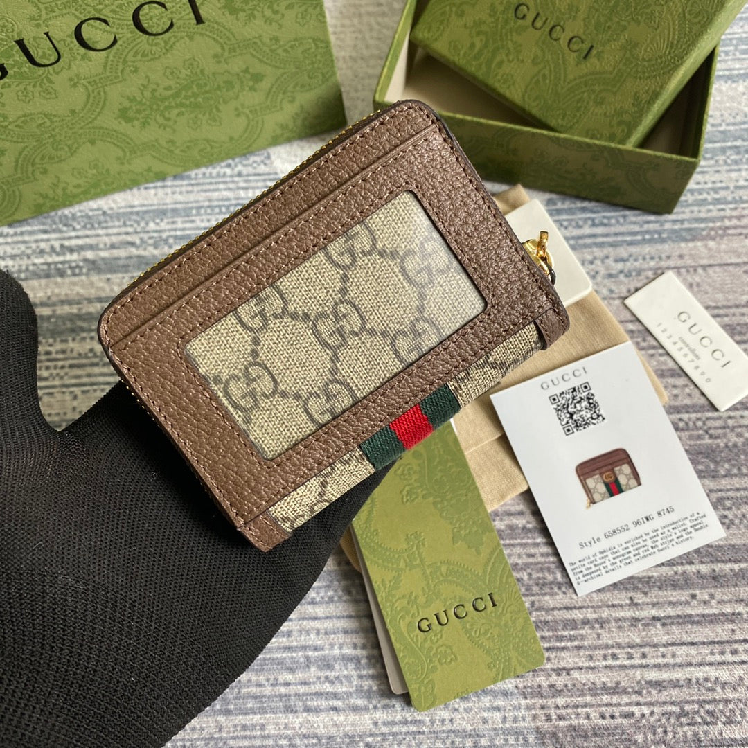 OPHIDIA GG 11 WALLET IN BEIGE AND EBONY CANVAS Amelia Amelia
